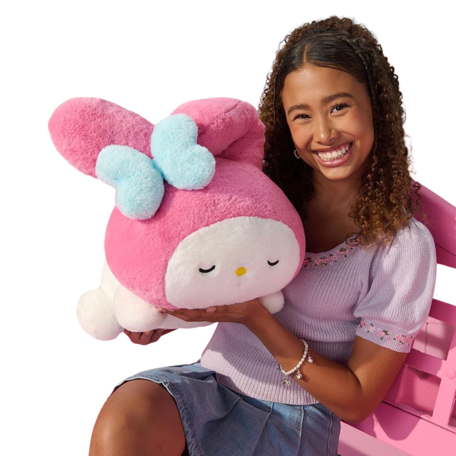 Jazwares Hello Kitty and Friends - My Melody 18-inch Sleeping Plush - Classic Style - Officially Licensed Sanrio Product from Ages 6+ Image