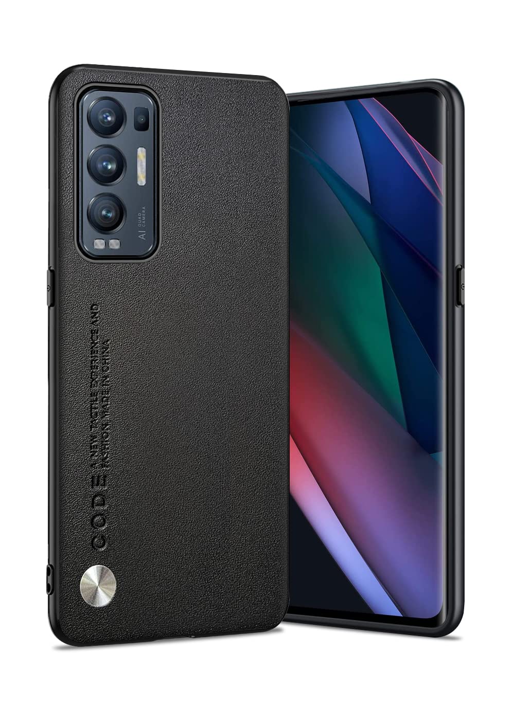 Puxssul for Oppo Find X3 Neo 5G Case, soft TPU artificial leather case,Extremely Light Ultra-Light Camera Protection leather Cover Case for Oppo Find X3 Neo 5G (Black)