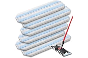 6 Pack Mop Pads Replacements Compatible with Vileda H2prO Flat Mop System Microfiber Mop Replacement Heads for O-Cedar/Vileda