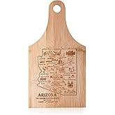 Premium Bamboo State-Shaped Cutting Board - USA Map Design, Kitchen Decor, Food Prep Tool, State Pride, Home Chef Essential, Sustainable Wooden Chopping Blocks, Charcuterie and Cheese Board (Arizona)