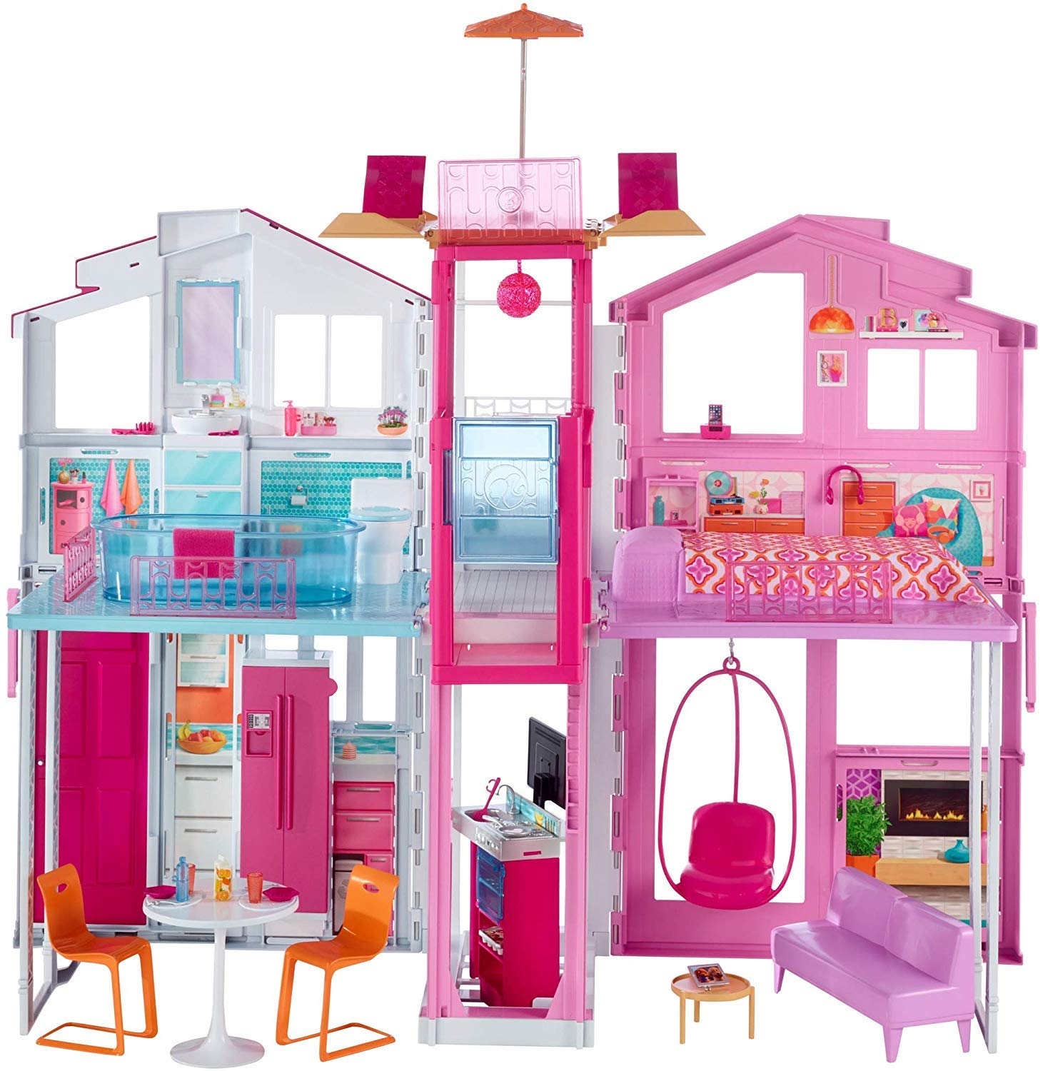 Buy Barbie 3 Story Town House Pink Online At Low Prices In India