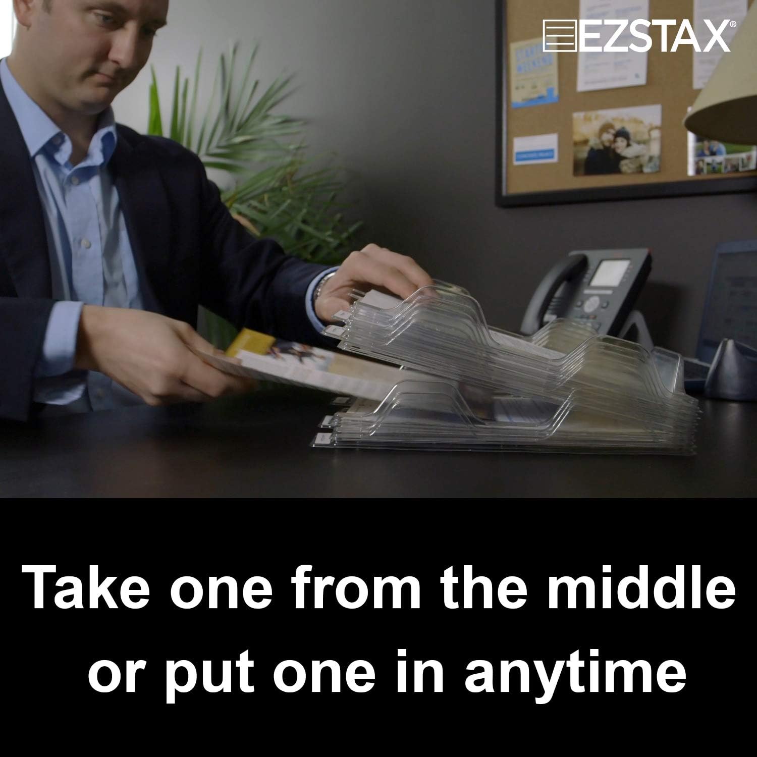 EZSTAX File Organizers - Letter Size, Stackable Trays For Desk - For Office Files, Mail, Documents - 12 Pack: Home Improvement