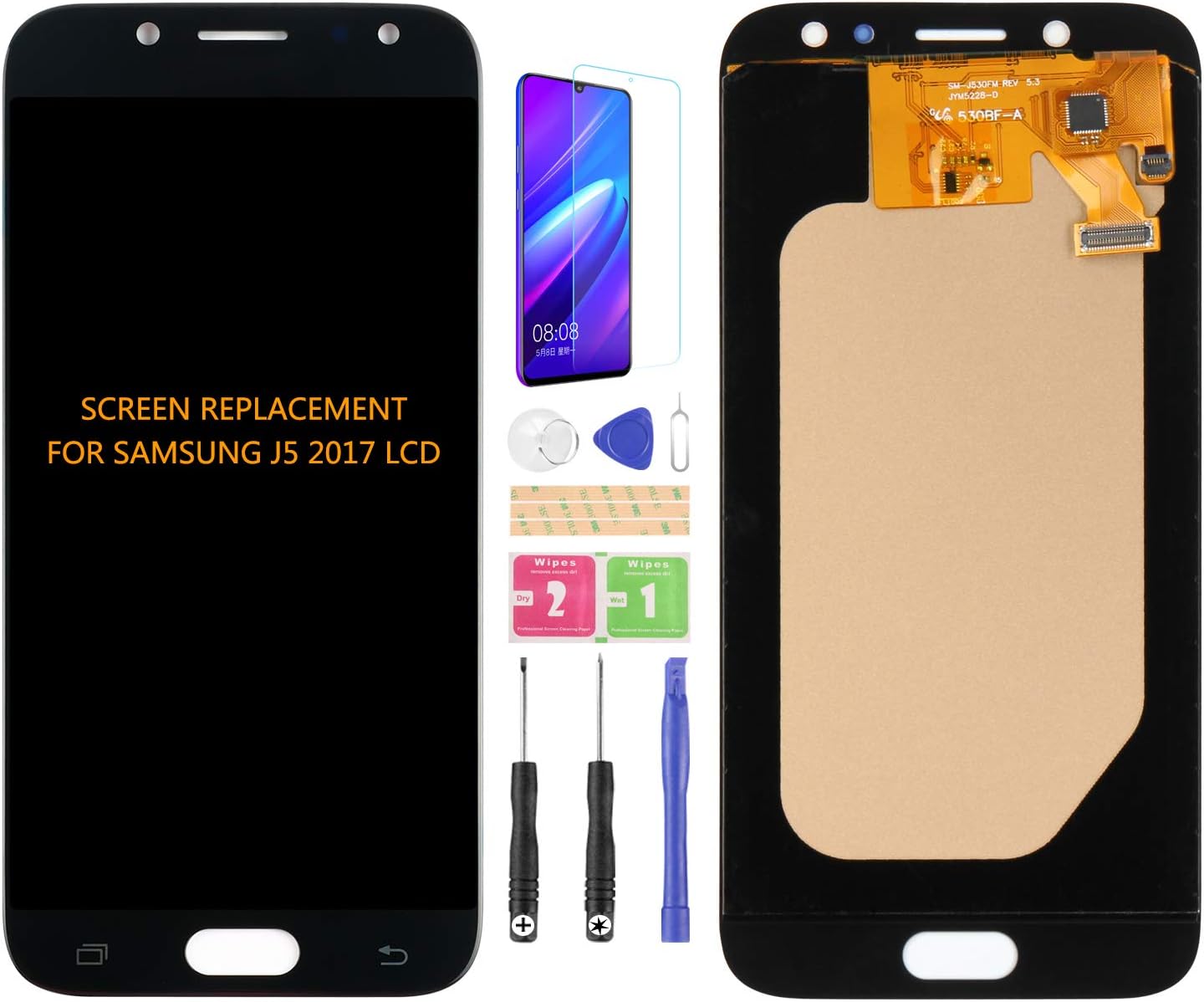For Samsung Galaxy J5 2017 J530 J530F J530S J530K J530L J530FM J530Y J530YM LCD Screen Replacement Digitizer Glass Assembly Kits