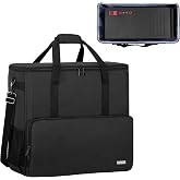 CURMIO PC Carrying Case, Desktop Travel Bag for Full Computer Tower, Black | Computer Desktop Tower Case with Shoulder Straps Fit ATX/M-ATX Motherboards, Keyboard, Mouse, Cables &amp; Earphones