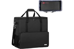 CURMIO Desktop Computer Travel Bag, Carrying Case for Computer Tower PC Chassis, Keyboard, Cable and Mouse, Bag Only, Black
