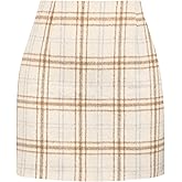 Plaid Skirts for Women, Pencil Mini Skirts for Women High Waist Bodycon Christmas Holiday Fall Winter Skirts 2026 Trendy