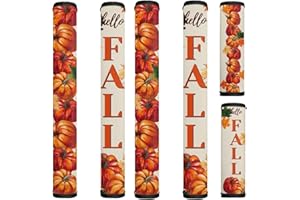 HUISEFOR Fall Pumpkin Fridge Handle Covers Set of 6 Washable Kitchen Appliances Gloves Anti-Static Refrigerator Handle Protector Microwave Oven Dishwasher Handle Protector Thanksgiving Decor