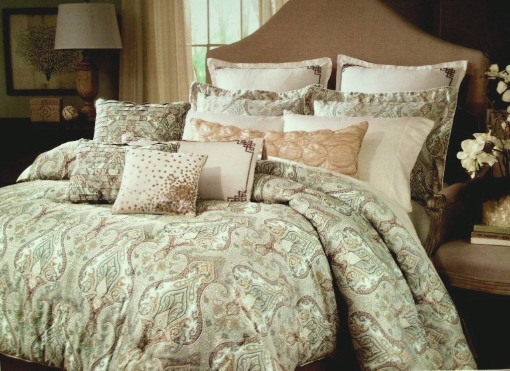 Raymond Waites Damask Look Paisley Cotton Mini Duvet Cover Set