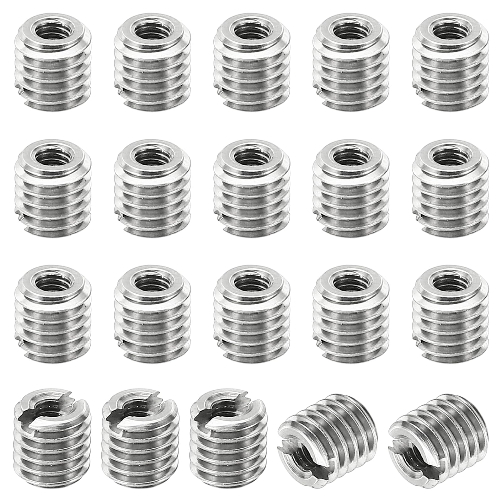 PATIKIL Thread Adapters Sleeve Reducing Nut, 20 Pcs M5x0.8 Male to M2.5x0.45 Female Repairing Insert Nut Screw Reducer Stainless Steel Fastener 5mm