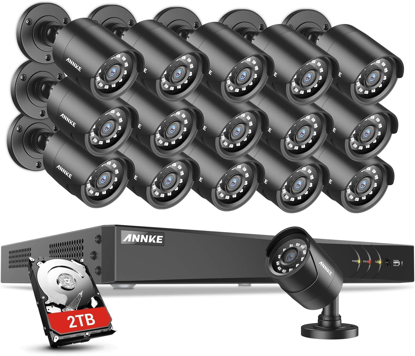 Annke 32 Channel Security Camera System H 265 1080p Video Dvr Recorder With 2tb Surveillance Hard Disk Drive And 16 2 0mp Weatherproof Cctv Camera With Superior Night Vision Camera Photo Amazon Com