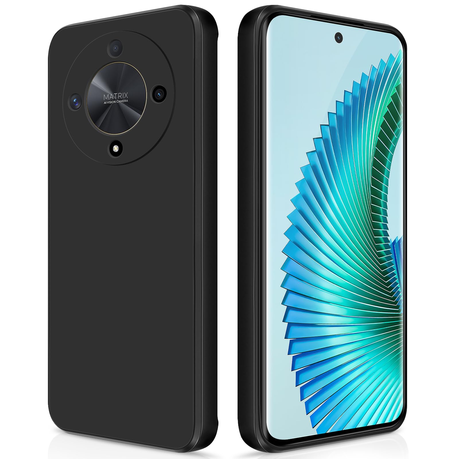 GiiYoon Case Compatible with Honor Magic 6 Lite, Silky-Soft Touch Full-Body Protective Phone Silicone Case, Shockproof Cover with Microfiber Lining, Black — image 1