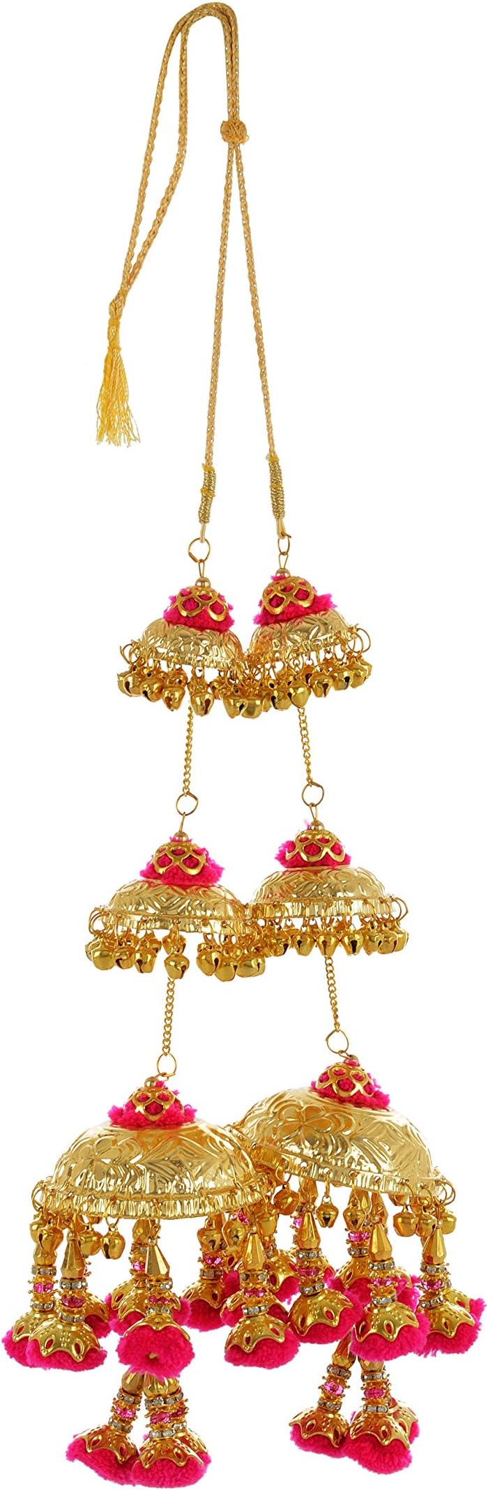 GHAR SHAGNA DA Gold and Red Non-Precious Traditional Metal Kalire for Women (GS40)