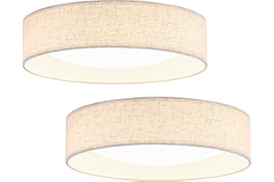 Aufrichting Modern Linen LED 13 Inch Ceiling Light Fixture with 24W 5CCT, Flush Mount Low Profile Room Lamp, Dimmable Minimal
