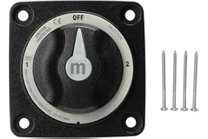 Battery Disconnect Switch, 300A Battery Selector Switch Heavy Duty 3 Position Marine Battery Cut Off Switch for RV Boat Power