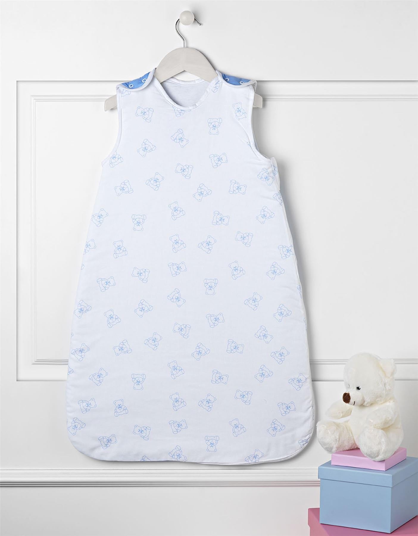 LullaBaby Linens® 6-18 Months Baby Soft Sleep Bag 2.5 TOG Teddy Design Blue