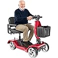 HomyKing Mobility Scooters for Seniors, 4 Wheel Foldable Mobility Scooters for Adults, Folding Travel Mobility Scooter with Seat, Electric Wheelchair, Powered Lightweight Motorized Scooter - Red