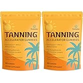 Tanning Gummies with Astaxanthin for Women and Men | Sunless Tanning Supplement with Beta Carotene, Lycopene, Collagen & Vitamins | Skin Radiance & Hydration | Vegan & Sugar Free - 120 Count