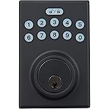 Amazon Basics Contemporary Electronic Keypad Deadbolt Door Lock, Keyed Entry, Matte Black