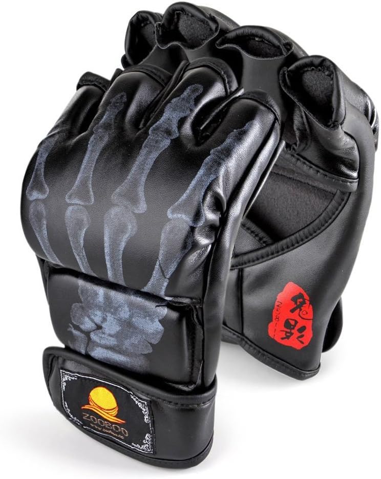 ZooBoo MMA Gloves One Size Fits Most HalfFinger Boxing Fight Gloves