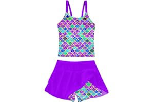 ALISISTER Girls Tankini Swimsuit Two Piece Bathing Suits Summer Beach Swimwear with Shorts for 7-12 Years