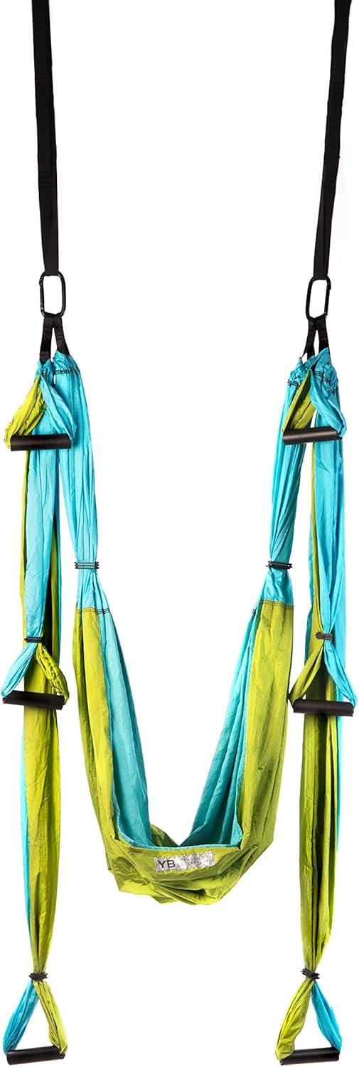 Yogabody Yoga Trapeze Pro - Yoga Inversion Swing with Free Video Series, Aqua : Sports & Outdoors