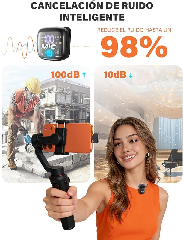 Microfone Wireless Lavaler 2 em 1 para iPhone e Android, Pack 2