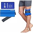 Koo-Care Flexible Gel Ice Pack & Wrap with Elastic Strap for Hot Cold Therapy - Great for Sprains, Muscle Pain, Bruises, Injuries, Etc. (Neck, Arm, Elbow, Waist, Knee, Ankle)(Medium)