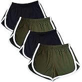 Cameway 4 Pack Women's Cotton Yoga Dance Short Pants Summer Athletic Cycling Hiking Sports Shorts