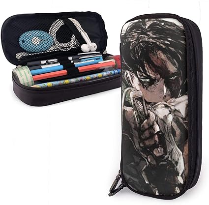 Amazon ペンケース 進撃の巨人 リヴァイ アッカーマン 筆箱 財布 ファスナー付き 収納可能 多機能 持ち運びに便利 学生 男女兼用 化粧ポーチ ペンケース 文房具 オフィス用品