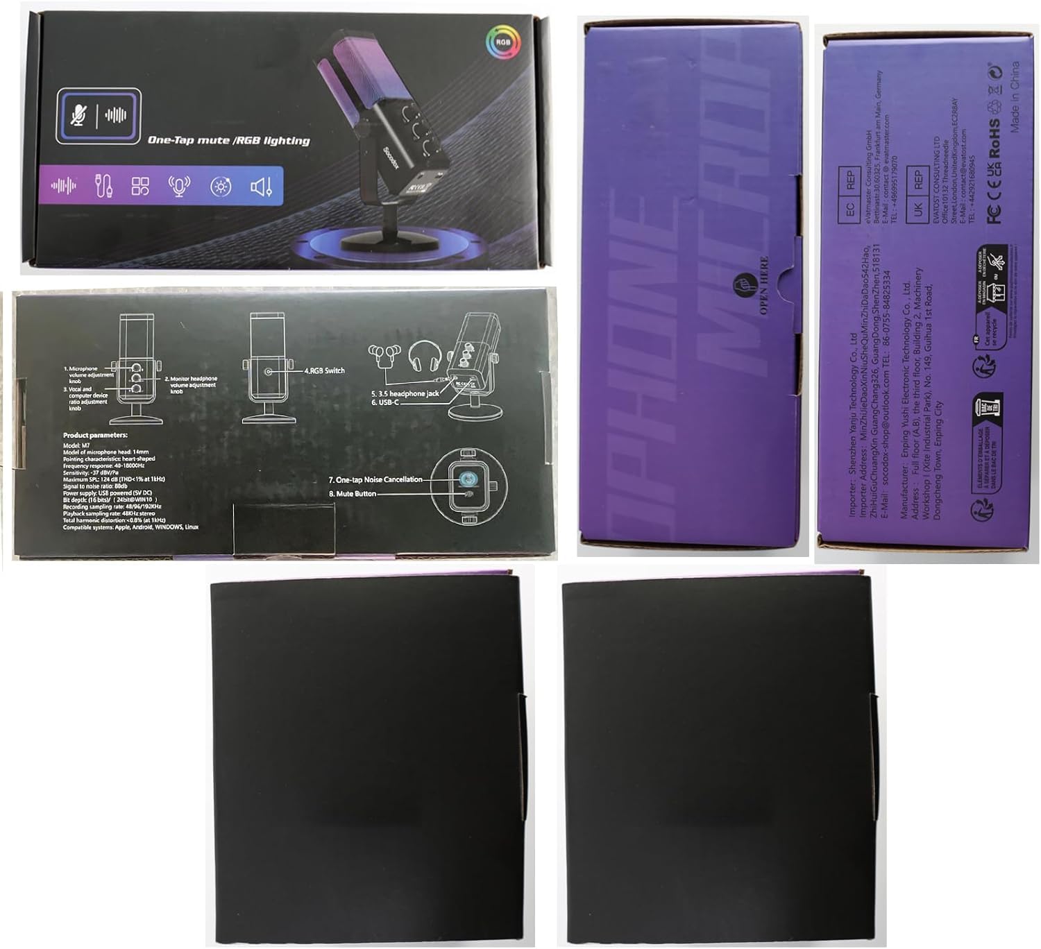 socodox Gaming Mikrofon USB Kondensator Mikrofon mit Game Chat Balance/Noise Cancelling, Microphone für PC Handy PS4 PS5 Mac für Streaming Podcast Studio Aufnahmen ASMR mit RGB/Stumm/Gain/Monitoring 8