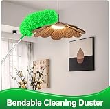 Fogray Upgraded Extendable Feather Duster 2025 Green with Silicone Cap view 5