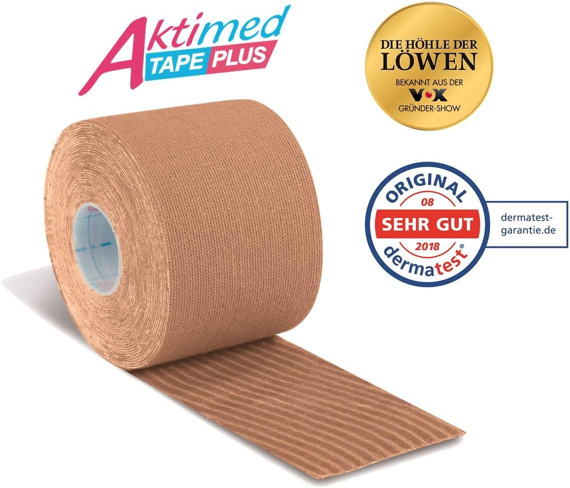 AKTIMED Tape PLUS 2.0 - Nastro Kinesiologico Con Arnica D6 - Impermeabile Ed Elastico - Brevettato