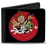 Buckle-Down Looney Tunes Wallet, Bifold, Looney Tunes Character Bullseye Pose Black, Vegan Leather