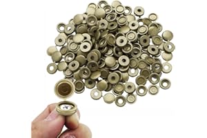 YOBLINK Hinged Screw Cover Caps,Plastic Screw Caps,Reusable Washable Flip Tops 50Pcs (S-Mocha Gold)