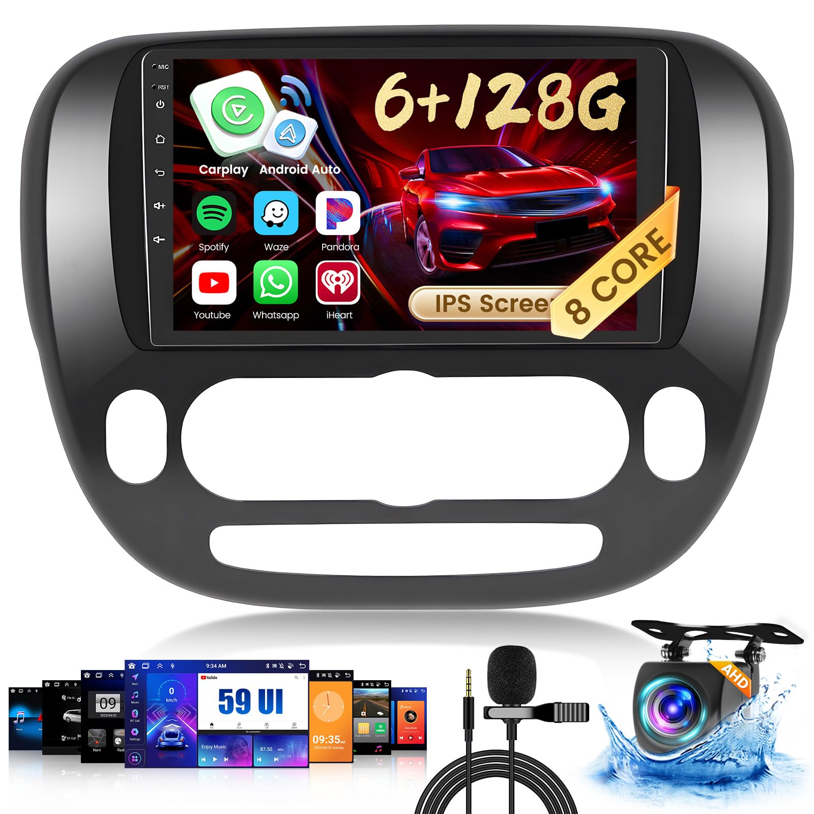 Photo 1 of **FOR PARTS ONLY/NON-FUNCTIONAL** Inefala 6+128G Radio for Kia Soul 2014 2015 2016 2017 Stereo Upgrade Android Screen 8 Core 9'' Touch Screen CarPlay Android Auto GPS Navigation AHD Backup Camera