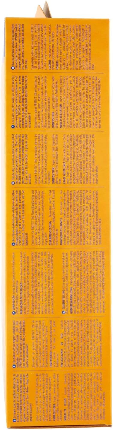 Spontex Protect Vinyl Disposable Gloves, Powder-Free and Latex Free, Multi-Purpose, in Practical Dispenser Box, Size S, Pack of 100 - Image 3