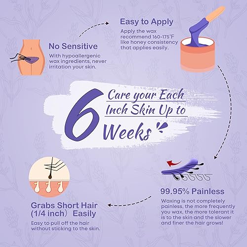 Sensitive Skin Ajoura Wax Ajoura 1lb Hard Lavender Wax Beads For