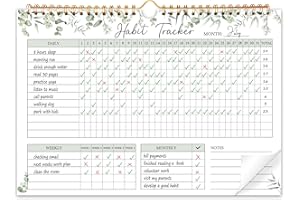 PIOOJK Habit Tracker Calendar-12 Months Undated Daily Weekly Goal and Habit Tracker Journal Planner with Spiral Binding, Boost Productivity Tool and Workout Calendar, 11.7"*8.5"