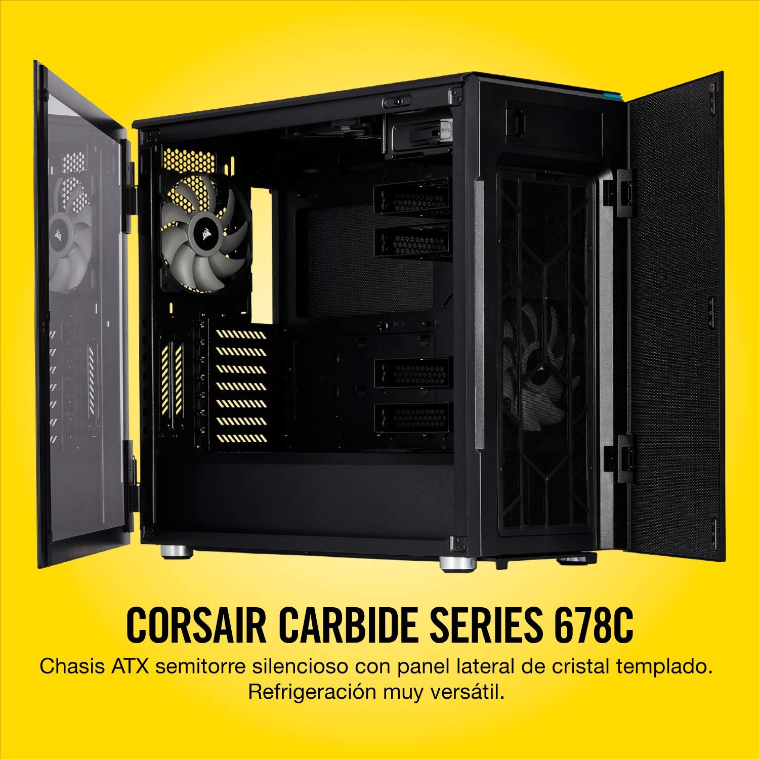 Corsair Carbide Series 678C - Vidrio Templado ATX Gaming Case, silencioso, Color Negro: Amazon.es: Informática