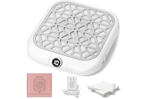 Smofrees Nail Dust Collector with 30 Disposable Filter Papers - Professional Powerful Dust Collector Nail Tech with LED Displ