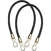uxcell Leather Purse Strap, 2Pcs 60cm/23.6" PU Braided Purse Replacement Handle for Women's Handbag Underarm Bag Tote (Black)