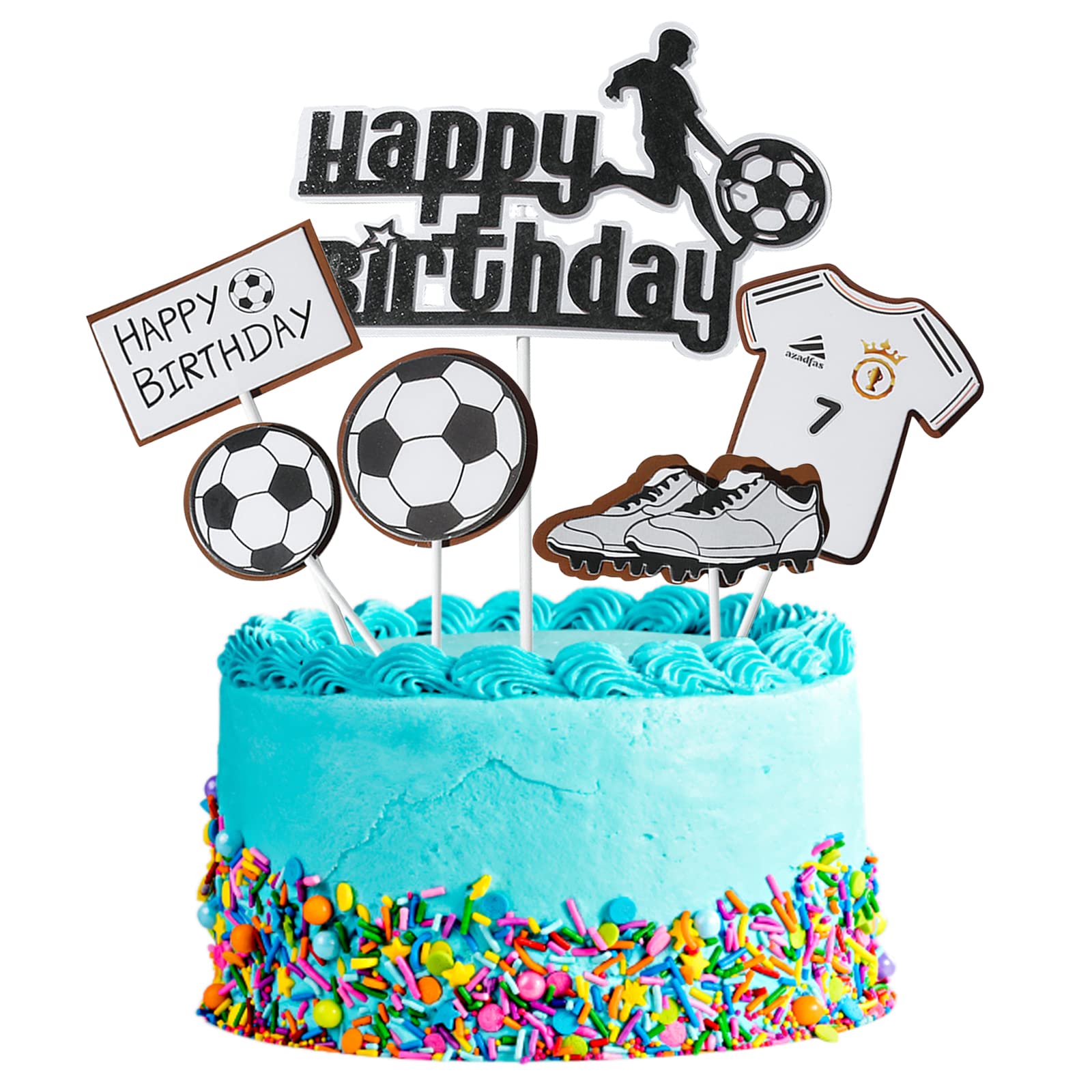 Fyfjur Cake Topper, Happy Birthday Cake Topper, Happy Birthday Cupcake Topper, Football Cake Toppers for Boys, Cake Toppers, Toppers Cupcake, Decorations for Kids Them Party