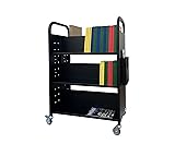Workington Rolling Book Truck Book Cart with 3 Flat