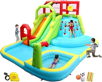 WELLFUNTIME Inflatable Water Slide Park 