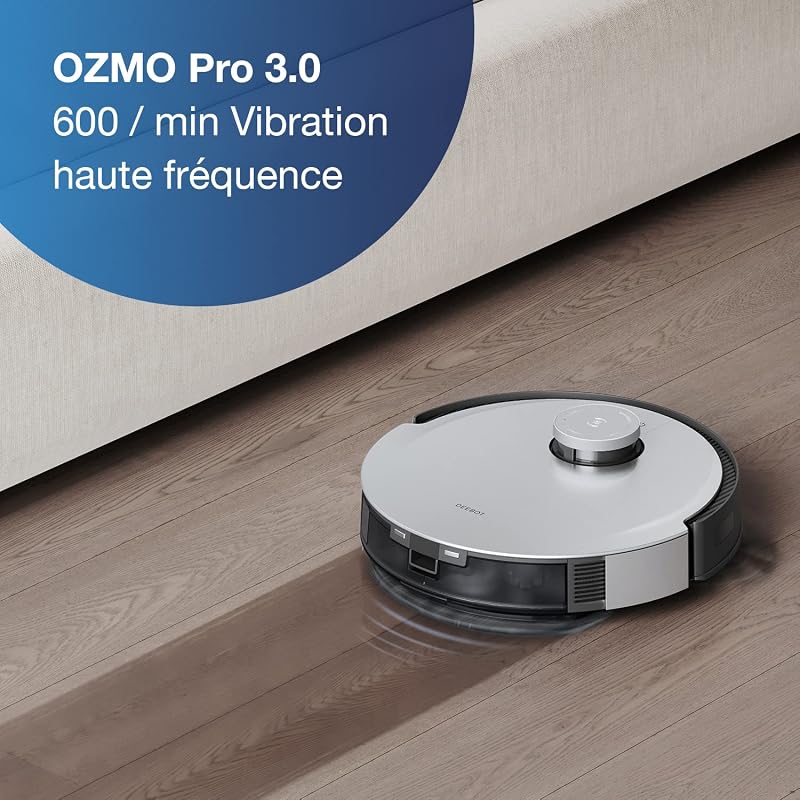 DEEBOT X1+ Robot aspirateur Laveur + Station de vidage Automatique (3,2L), Puissance d'aspiration 5000pa, évitement d'obstacles, cartographie 3D, Batterie 5200 mAh, Assistant Vocal, Tapis