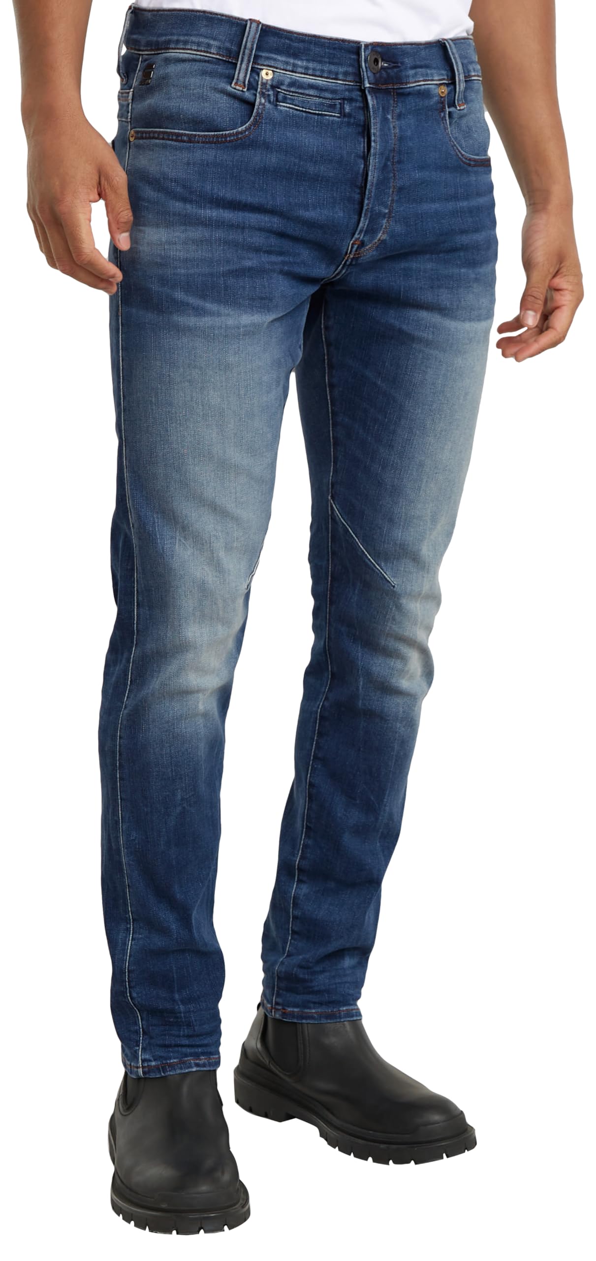 G-Star Raw Men’s D-Staq 5-Pocket Slim Fit Jeans, Medium Indigo Aged, 29W x 30L