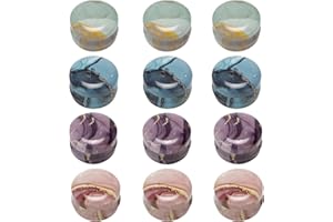 GIVITASOT 12Pack 10Gram Lip Balm Containers, Round Empty Salve Tins, Mini Refillable Salve Containers for Lip Balm, Salves, Candles, Eye Shadow (Marble)