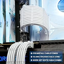 Sirlyr PSU Cable Extension Kit,Bright White Sleeved