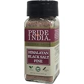 Pride Of India - Himalayan Black Rock Salt - Fine Grind, (4.8 oz) - Kala Namak, Contains 84+ Minerals, Perfect for Cooking, Tofu Scramble