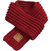 Kids Winter Knitted Warm Scarf Boys Girls Toddlers Solid Color Soft Scarfs Neck Warmer